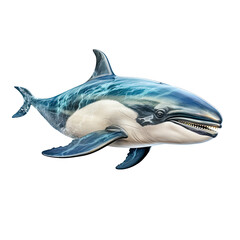 Schwertwal auch Orca oder Killerwal (Orcinus orca) freigestellt vor transparentem Hintergrund, Generative AI