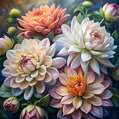 Fototapeta premium oil painting of flowers 