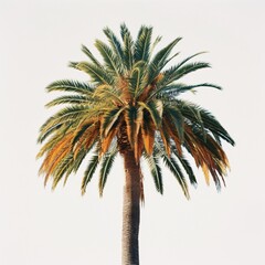 Fototapeta na wymiar a palm tree with a white background