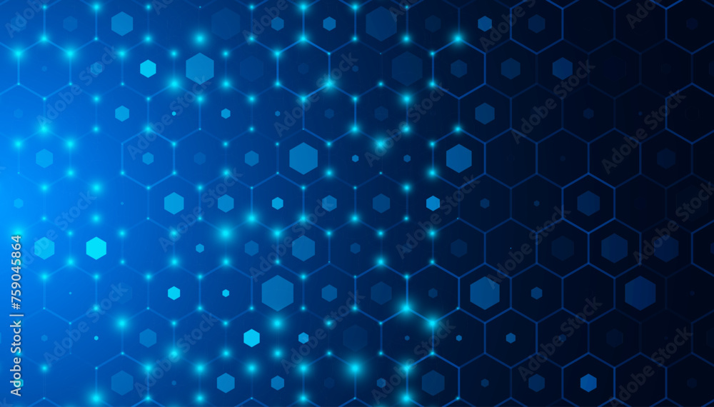 Leinwandbilder Hexagonal Geometry Pattern with Lines. Geometric Degrade Gradient Motif for Header, Poster, Flyer, Presentation. Vector Background.