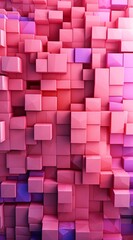 a group of pink and purple cubes
