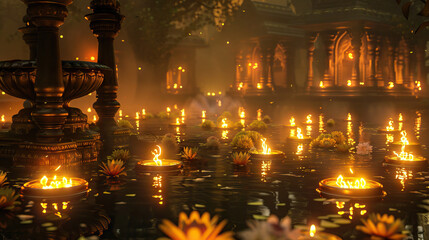 Deepam: Illuminating Hindu Festivities with the Glowing Splendor of Lights and Tradition.