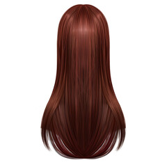 Fototapeta premium a Straight hairdo with a very red and brown maroon and brown high detailed texture white background