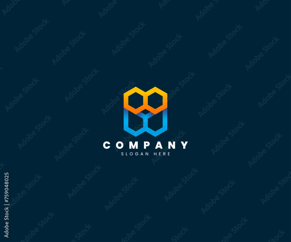 Fototapete monogram logos made of cubes with initial letter logo design abstract