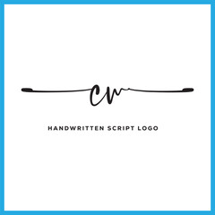 CW initials Handwriting signature logo. CW Hand drawn Calligraphy lettering Vector. CW letter real estate, beauty, photography letter logo design.