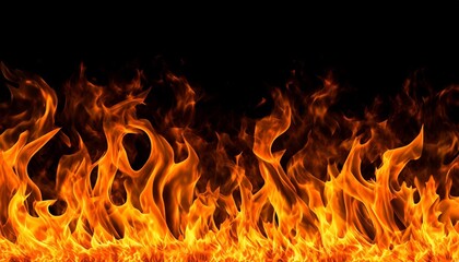 ai generated texture of fire on a black background fire flame burning fire on a dark area fire background fire frame fire flames background