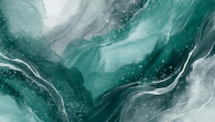abstract watercolor paint background by deep teal color silver and green with liquid fluid texture for backdrop - obrazy, fototapety, plakaty
