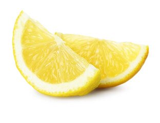Pieces of fresh lemon isolated on white