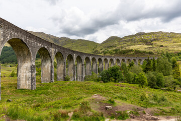 June 2, 2022. Scotland, UK. Glenfinnan Railway Viaduct.