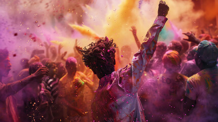 Holi, known as the Festival of Colors, is a Hindu celebration heralding the arrival of spring with vibrant powders, water fights, music, and dancing.