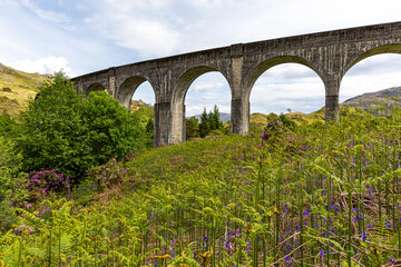 Fototapeta na wymiar June 2, 2022. Scotland, UK. Glenfinnan Railway Viaduct.