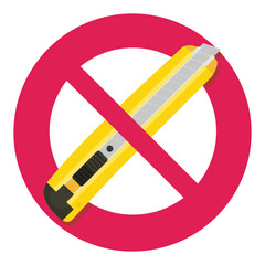 Yellow cutter ban (flat design, cut out)