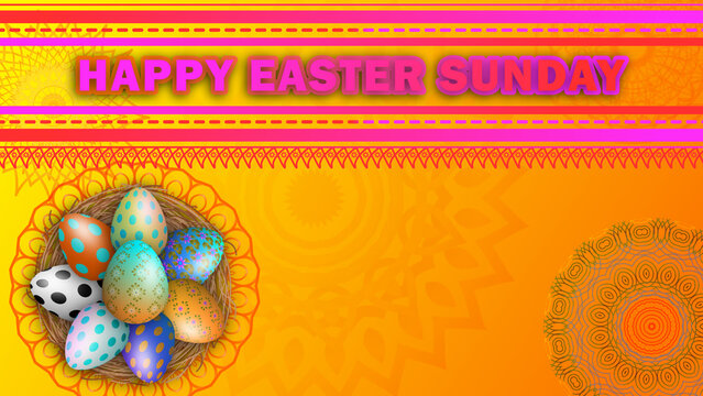 happy easter Sunday blessings in Indian traditional style background. easter holiday blessings concept.