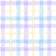 Gold Purple Blue Plaid Hand Drawn Background Overlay