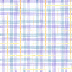 Gold Purple Blue Plaid Hand Drawn Background Overlay