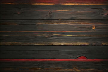 black and red and yellow and gold dark wood wall wooden plank board texture background with grains and structures
