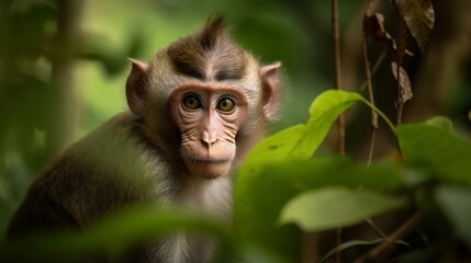 close up of a macaque