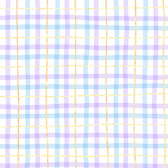 Gold Purple Blue Plaid Hand Drawn Background Overlay