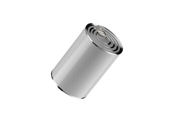 Food can mock up.  Can food template on cutout background.