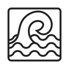 Obraz premium Water wave line icons. Flowing river water and sea wave marks, Vector isolated.