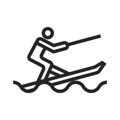 Surfing Icon, Isolated Outline Vector Icon in White and Black Colors. From Gestures for Web, Mobile Apps, and UI