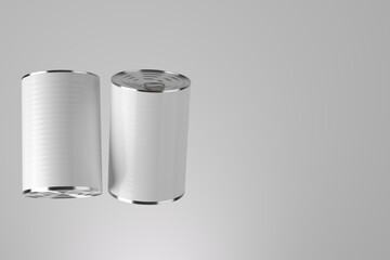 Food can mock up. Can food template on studio background