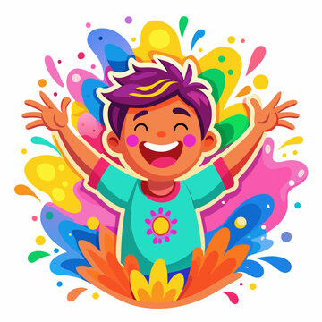 Holi Colorfull illustration happy Festival of colors