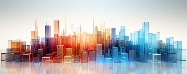 a city skyline made of glass