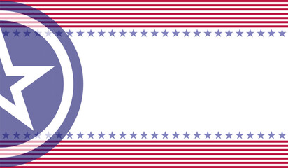 USA flag symbols patriotic banner background with blank space for text.