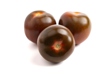 A Sweet Juciy Brown Kumato Tomato Isolated on a White Background