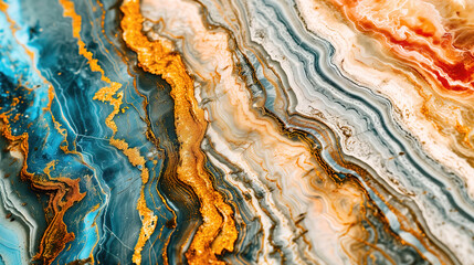 Abstract colorful background, agate texture close-up, detailed multicolored texture of natural marble stone.
