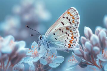 Blue butterfly on a flower.