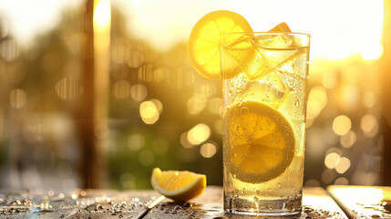 glass of lemon water