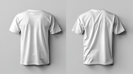 White T-Shirt front and back, Mockup template for design print, T-shirt template, T-shirt mockup. White blank t-shirt front and back, Generative Ai 
