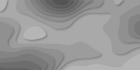 Gray and black wave Seamless abstract papercut background 3d realistic design use for ads banner and advertising print design vector. 3d topography relief. Vector topographic illustration.