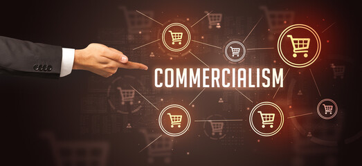 Close-Up of cropped hand pointing