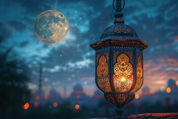Holy ramadan kareem moon month of fasting for muslims