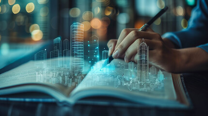 Architectural Adventures: Sketching Building Dreams with an Opened Book and a Guiding Hand