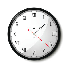 Wall Clock Isolated on White Background