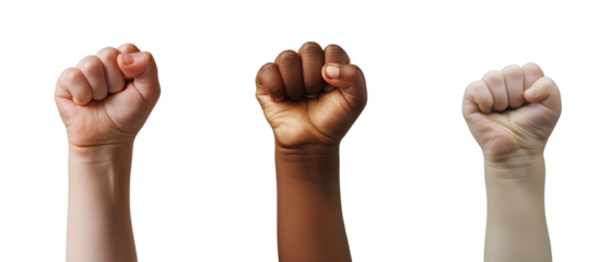Raised fist of a child on Transparent Background