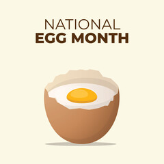 National Egg Month design template good for celebration usage. egg vector template. vector eps 10. flat design.
