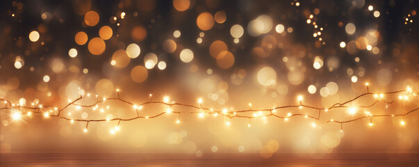 Beautiful lights decoration for Christmas or New Year holiday. Photography for background