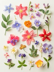 collection of flowers closeup. Beautiful spring and summer flowers. Set of different beautiful flowers isolated on white background