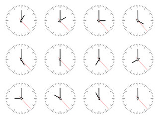 Wall Clock Isolated on White Background