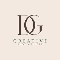 Luxury Initial DG  Monogram Text Letter Logo Design