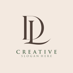 Luxury Initial DL  Monogram Text Letter Logo Design