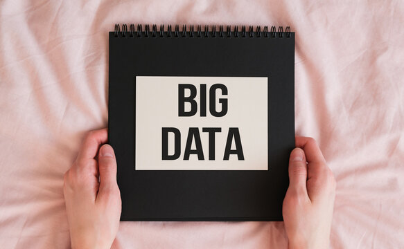 Big Data text on black card, concept background