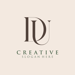 Luxury Initial DU  Monogram Text Letter Logo Design - obrazy, fototapety, plakaty