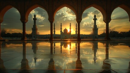 Calm and Serene Mosque Landscape