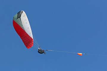 Paraglider being towed by a winch	
